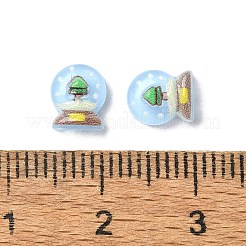 ライトスカイブルーのクリスマスシリーズ樹脂カボション  水晶球  7x6x4mm&nbsp;CRES-Q006-02B