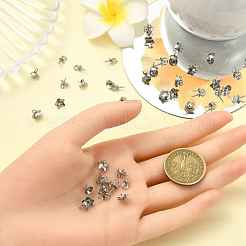 45個 3スタイル ステンレススチールカップパールペグベイルピンペンダント  片穴パーツ用  ステンレス鋼色  8~10x4~7mm  穴：1.5~2mm  ピン：0.7~1.34mm  15個/スタイル&nbsp;STAS-YW0003-09