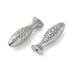 304ステンレススチールビーズ  魚  変色防止  ステンレス鋼色  20.5x6.5x5.5mm  穴：1mm&nbsp;X1-STAS-F320-15D-P