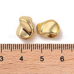 CCBプラスチックビーズ  ナゲット/ツイスト  ゴールドカラー  12x9x8mm  穴：1.5mm&nbsp;CCB-B003-18G