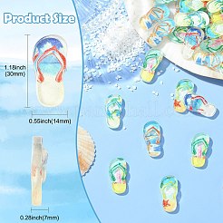 樹脂製ビーチサンダルのミニチュアモデル  マイクロランドスケープドールハウスアクセサリー  小道具の装飾のふりをする  ミックスカラー  30x14x7mm  50個/セット&nbsp;DIY-CJ0003-34