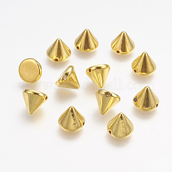 CCBプラスチックビーズ  コーン  ゴールドカラー  10x8mm  穴：1mm&nbsp;CCB-P005-064