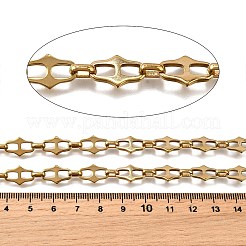 イオンプレーティング（IP）304ステンレス鋼ナゲットリンクチェーン  溶接されていない  18KGP本金メッキ  13.5x8.5x1.4mm&nbsp;CHS-S012-13G