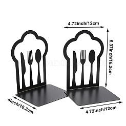 ステンレス製のブックエンド  重い本の場合  本棚ホルダー家の装飾  食器  ブラック  12x10.3x16.2cm&nbsp;ODIS-WH0011-05