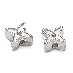 304ステンレススチールビーズ  スター  ステンレス鋼色  5x5x3.5mm  穴：1.3mm&nbsp;SA-CBA740F-03P