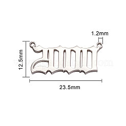 ステンレススチールの誕生年チャーム  古英語  ステンレス鋼色  ステンレス鋼色  11.5~12.5x23.5x1.5mm  穴：1.2mm  9個/袋&nbsp;STAS-CJ0001-106