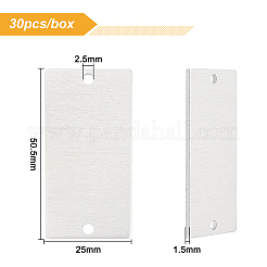 アルミリンクコネクター  空白タグのスタンプ  ネームプレート  名刺ブランク  長方形  プラチナ  50.5x25x1.5mm  穴：2.5mm  30個/箱&nbsp;ALUM-BC0001-22