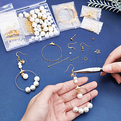 DIYイヤリング作成キット  40個入りガラスパールビーズ  アクリルパール40個、304ステンレススチール＆真鍮ペンダント  真鍮製のイヤリングのフックとピンとポストイヤリングの検索  アイアン製丸カン  プラスチック製ピアスキャッチ  ミックスカラー  ビーズ：4~10mm  穴：0.8~1mm&nbsp;DIY-PH0003-61