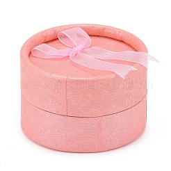 厚紙のリングボックス  リボンちょう結びで  フラットラウンド  ミックスカラー  54x34mm&nbsp;CBOX-G013-04