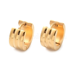 304ステンレススチール研磨効果フープピアス  イオンプレーティング（ip）  ゴールドカラー  13x7mm&nbsp;EJEW-M001-36G
