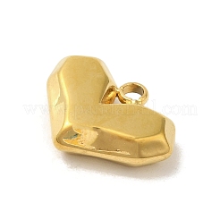 イオンプレーティング（IP）304ステンレススチールチャーム  ハートチャーム  ゴールドカラー  11x15x4mm  穴：1.6mm&nbsp;STAS-S131-06G