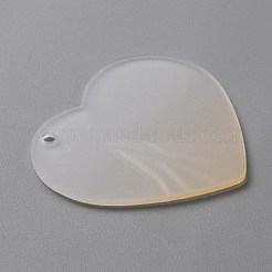 グラデーション透明アクリルディスクビッグペンダント  キーホルダー用  ハート  ゴールド  46.5x50.5x2mm  穴：3mm&nbsp;FIND-WH0032-54D