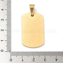 PVD真空メッキ304ステンレスペンダント  スターチャーム付き長方形  18KGP本金メッキ  33x20x2mm  穴：7.5x5mm&nbsp;STAS-G346-19G