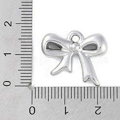CCBプラスチックペンダント  蝶結び  プラチナ  16.5x20x5mm  穴：2mm&nbsp;CCB-Z001-02P-01