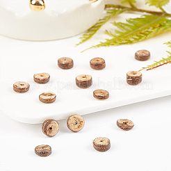 天然ココナッツシェルロンデルビーズ8x2.5~5連売り  ココナッツブラウン  1mm  穴：107mm  約16.1個/連  4インチ  1連/袋&nbsp;COCB-OC0001-001B