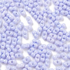 焼付塗装ガラスシードビーズ  ピーナッツ  ライラック  2~2.5x4x2mm  穴：0.8mm  約15000個/ポンド&nbsp;SEED-A033-04H