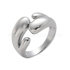 女性用304ステンレススチールカフリング  ステンレス鋼色  内径：18mm&nbsp;RJEW-A063-01F-P