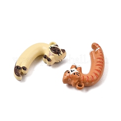スプレープリント合金ペンダント  猫の形のチャーム  ミックスカラー  20x12x5mm  穴：1.5mm&nbsp;AL-CBAD39A-03