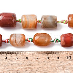 天然石赤瑪瑙ビーズ連売り  染め＆加熱  バレル  13~25x12.5~18mm  穴：2.5mm  約16~18個/連  15.35''~18.31''（39~46.5センチメートル）&nbsp;G-P605-H01-01