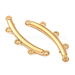 304ステンレスシャンデリア部品リンク  イオンプレーティング（ip）  湾曲バー  18KGP本金メッキ  8.5x30x2mm  穴：1mm&nbsp;STAS-L318-04G-02