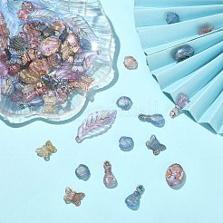 100gメッキアクリルビーズ  ライン入り  混合形状  ミックスカラー  10~39.5x10~14.5x3.5~9.5mm  穴：1.2~1.6mm&nbsp;KY-CJ0001-61