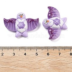 不透明樹脂デコデンカボション  フクロウ  ライラック  22.5x31.5x7.5mm&nbsp;RESI-S405-04