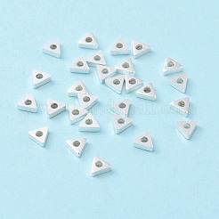 925スターリングシルバービーズ  三角形  銀  2.5x3x0.8mm  穴：1mm  約256個/10g&nbsp;STER-D035-09S