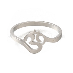 女性用304ステンレスリング  ステンレス鋼色  10mm  内径：18mm&nbsp;RJEW-S238-09P