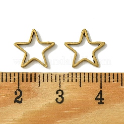 真鍮製フレームコネクター  カドミウムフリー＆ニッケルフリー＆鉛フリー  スター  生（メッキなし）  9.5x10x1mm  内径：5.5x7mm&nbsp;KK-B085-02C