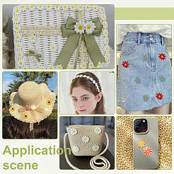 蜂とひまわりのポリエステルコンピューター刺繍布アイロン接着/縫い付けパッチ18個  マスクと衣装のアクセサリー  アップリケ  ミックスカラー  58~82x45~101x1.5mm&nbsp;DIY-WH0890-24
