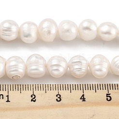 天然養殖淡水パールビーズ連売り  ポテト  アンティークホワイト  9~10mm  穴：0.6mm  約19~20個/連  6.10~6.50（15.5~16.5センチメートル）&nbsp;PEAR-C003-14A