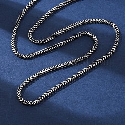 2mm 304 ステンレススチール ウィートチェーンネックレス  ガンメタ色  23.94インチ（60.8cm）&nbsp;NJEW-Q013-15B