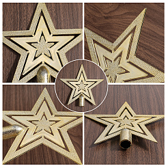 星型プラスチッククリスマスツリートップ飾り  クリスマスツリーパーティーの装飾用  ゴールド  170x175x20.5mm&nbsp;AJEW-WH20004-17A
