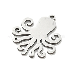 ステンレスペンダント201個  タコチャーム  ステンレス鋼色  22x18.5x1mm  穴：1.4mm&nbsp;STAS-B136-02P
