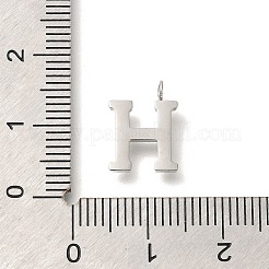 304ステンレススチールマイクロパヴェキュービックジルコニアペンダント  文字a~zのチャーム  文字h  13x9.5x2mm  穴：2mm&nbsp;STAS-H228-06P-H