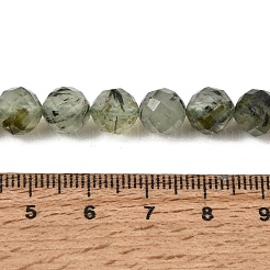 天然石プレナイトビーズ連売り  多面カット  ラウンド  淡緑色  8mm  穴：1mm  約48個/連  15.55''（39.5センチメートル）&nbsp;G-G457-8mm-03F-02