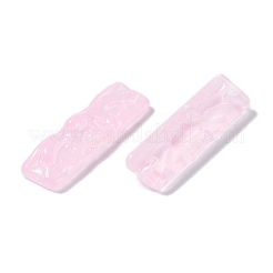 ベーキングペイントガラスペンダント  長方形  パールピンク  30x9x5.5mm  穴：1mm&nbsp;GLAA-S202-16C