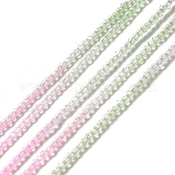 透明なグラデーションカラーのガラスビーズ連売り  多面カットラウンド  パールピンク  2mm  穴：0.8mm  約160~178個/連  13.58 ~14.17インチ（34.5~36cm）&nbsp;GLAA-H021-01A-02
