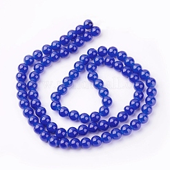 ジェイド風ガラスビーズ連売り  スプレー塗装  ラウンド  ミックスカラー  10mm  穴：1.3~1.6mm  約80個/連  31.4インチ&nbsp;DGLA-S076-10mm-M