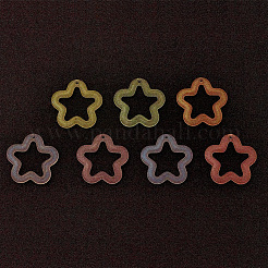 透明で光るアクリルパーツ112個（7色）  グリッターパウダー付き  スター  ミックスカラー  29.5x30.5x5mm  穴：1.8mm  16個/カラー&nbsp;TACR-PH0001-55