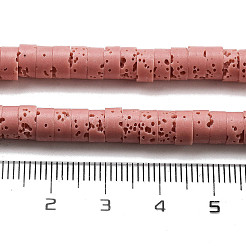 天然溶岩石染めビーズ連売り  ディスク  ヒシビーズ  ピンク  6x3~3.5mm  穴：1.5mm  約107~114個/連  14.96''（38センチメートル）&nbsp;G-K375-G09-01
