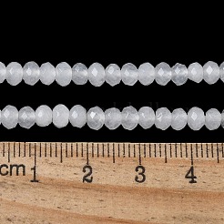 天然マレーシア玉ロンデルビーズ連売り  多面カット  ホワイト  4x2~3mm  穴：1mm  約110~115個/連  14インチ&nbsp;X-G-E316-2x4mm-63