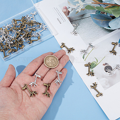 60本2色チベット風アロイペンダント  キリン  ミックスカラー  29x18x4mm  穴：2mm  30個/カラー&nbsp;FIND-GO0003