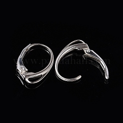 925スターリングシルバーレバーバックフープピアスのパーツ  銀  17x11x1.5mm  穴：3.5x1mm  ピン：0.8mm  約15pairs / 20グラム&nbsp;STER-M104-02S
