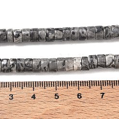 天然マップ石/ピカソ石/ピカソジャスパービーズ連売り  ヒシビーズ  フラットラウンド/ディスク  6x3mm  穴：1mm  約119~131個/連  14.76~15.74インチ（37.5~40cm）&nbsp;LS-G-Z006-C06
