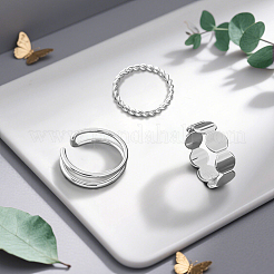 女性用合金カフリングセット 6色 2セット  プラチナ＆ライトゴールド  内径：16~18mm  3セット/色&nbsp;RJEW-GO0001-04