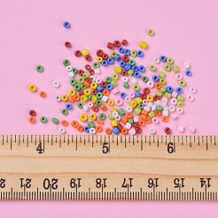 [12]色の丸いガラスシードビーズ  不透明色  丸い穴  ミックスカラー  12/0  8mm  穴：12/0mm  2色  1 G /カラー  8 G /ボックス&nbsp;SEED-JP0007-14