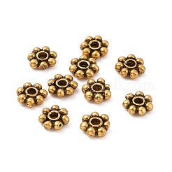925スターリングシルバービーズキャップ  マルチ花弁  アンティーク黄金  5x1.5mm  穴：1.6mm  約60個/10g&nbsp;STER-D036-20AG-01