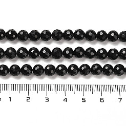 天然石ブラックトルマリンビーズ連売り  多面カットラウンド  5.8~6.8mm  穴：0.9mm  約62~66個/連  15.04''~15.35''（38.2~39センチメートル）&nbsp;G-K345-A04-01
