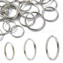 60 個 3 スタイル鉄スプリットキーホルダー  キーホルダーのパーツ  プラチナ  20~30x2~3mm  内径：17~26mm  20個/スタイル&nbsp;IFIN-YW0003-34